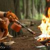 Outdoor camping extended flame-throwing gun stainless steel gun burning pig hair supplies camping straight handle handheld detachable igniter