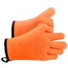 VEVOR Silicone Smoker Oven Gloves, Non-Slip Heat Resident BBQ Grill Gloves with Fingers, Waterproof & Hangable Design, Easy to Clean & Store