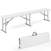 6 Feet Plastic Folding Bench Picnic Camping Dining Seat with Carrying Handle