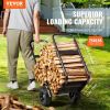 VEVOR Firewood Log Cart, 250 lbs Capacity, Outdoor and Indoor Wood Rack Storage Mover with PU Wheels & Waterproof Cloth, Heavy Duty Steel Dolly Hauler