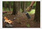 Outdoor camping extended flame-throwing gun stainless steel gun burning pig hair supplies camping straight handle handheld detachable igniter