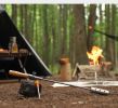 Outdoor camping extended flame-throwing gun stainless steel gun burning pig hair supplies camping straight handle handheld detachable igniter