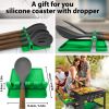 Silicone Griddle Mat Food Grade Silicone Grill Mat Protect the Top Surface from Insects by Magnetic 22 inch in Green Color with Silicone Utensil Rest