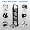 2 in 1 Hand Truck and Ladder Combo with Rubber Wheels, Handle for Warehouse, Garage, Home