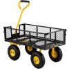 VEVOR Steel Garden Cart, Heavy Duty 900 lbs Capacity, with Removable Mesh Sides to Convert into Flatbed