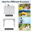 4 Feet Folding Ice Bin Table with Skirt for Camping Picnic Wedding