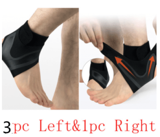 Ankle Support Brace Safety Running Basketball Sports Ankle Sleeves (Option: Black XL-3Set-Leftright)