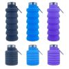 500ml outdoor retractable water bottle portable collapsible silica gel sports cup