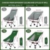 Folding Camping Chair Stable Lightweight Portable Compact for Outdoor Camp Travel, Beach, Picnic Festival Hiking Backpacking Supports 300Lbs